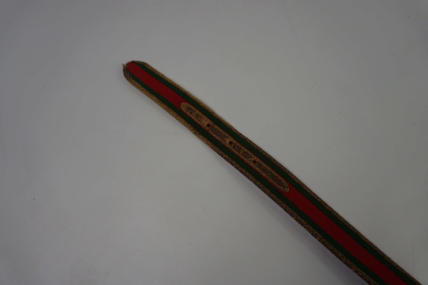 GUCCI cotton belt red/green with gold accents, 104cm, cotton material.