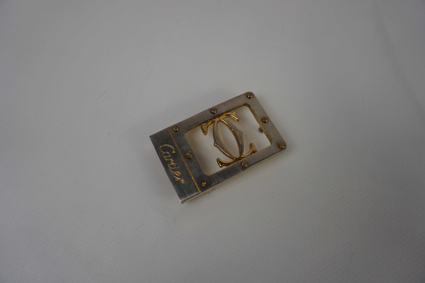 CARTIER belt buckle, gold and silver finish, condition 7/10.