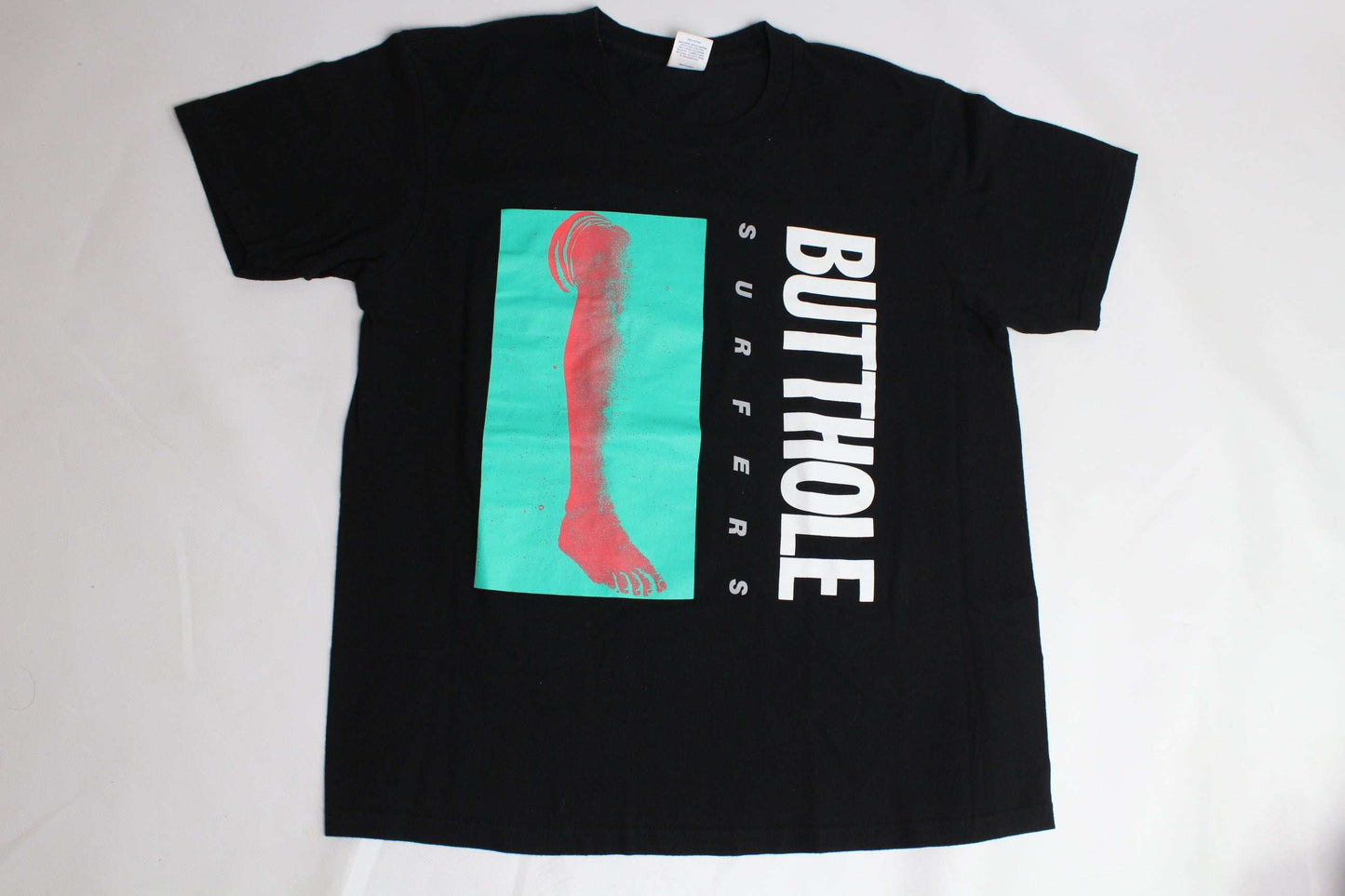SUPREME "Butthole Surfers" T-Shirt Black SS21, medium size, 100% cotton, black with multicolor print.