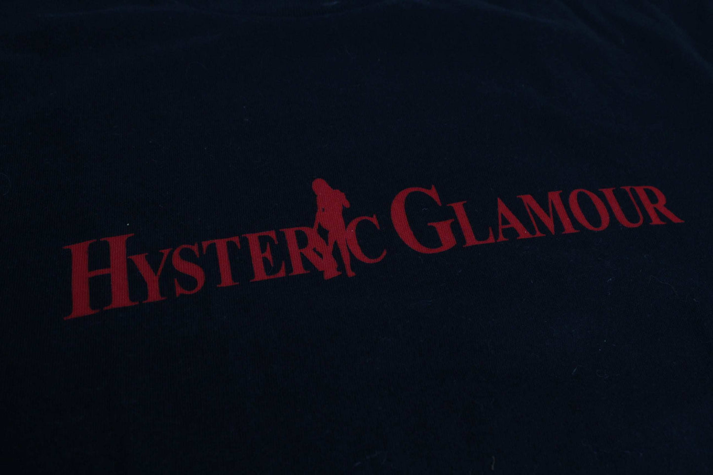 HYSTERIC GLAMOUR black T-shirt in size M, 100% cotton, logo detail.