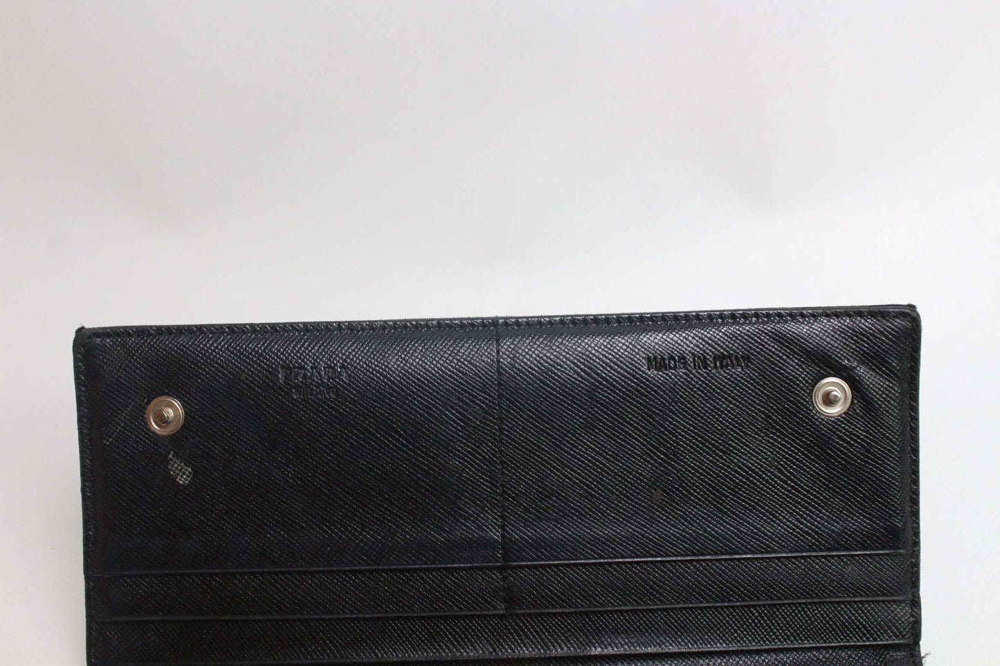 PRADA black long wallet, canvas material, size 21x10cm, condition 8/10.