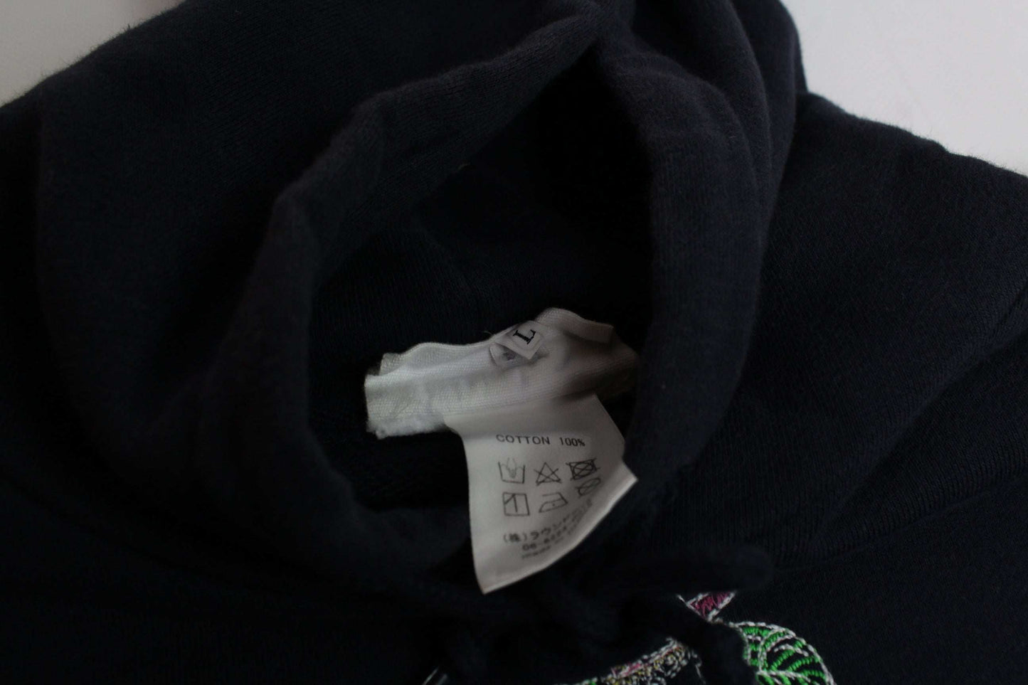 LEFT ALONE Hoodie Darkblue, size L, M-L fit, 100% cotton fabric.