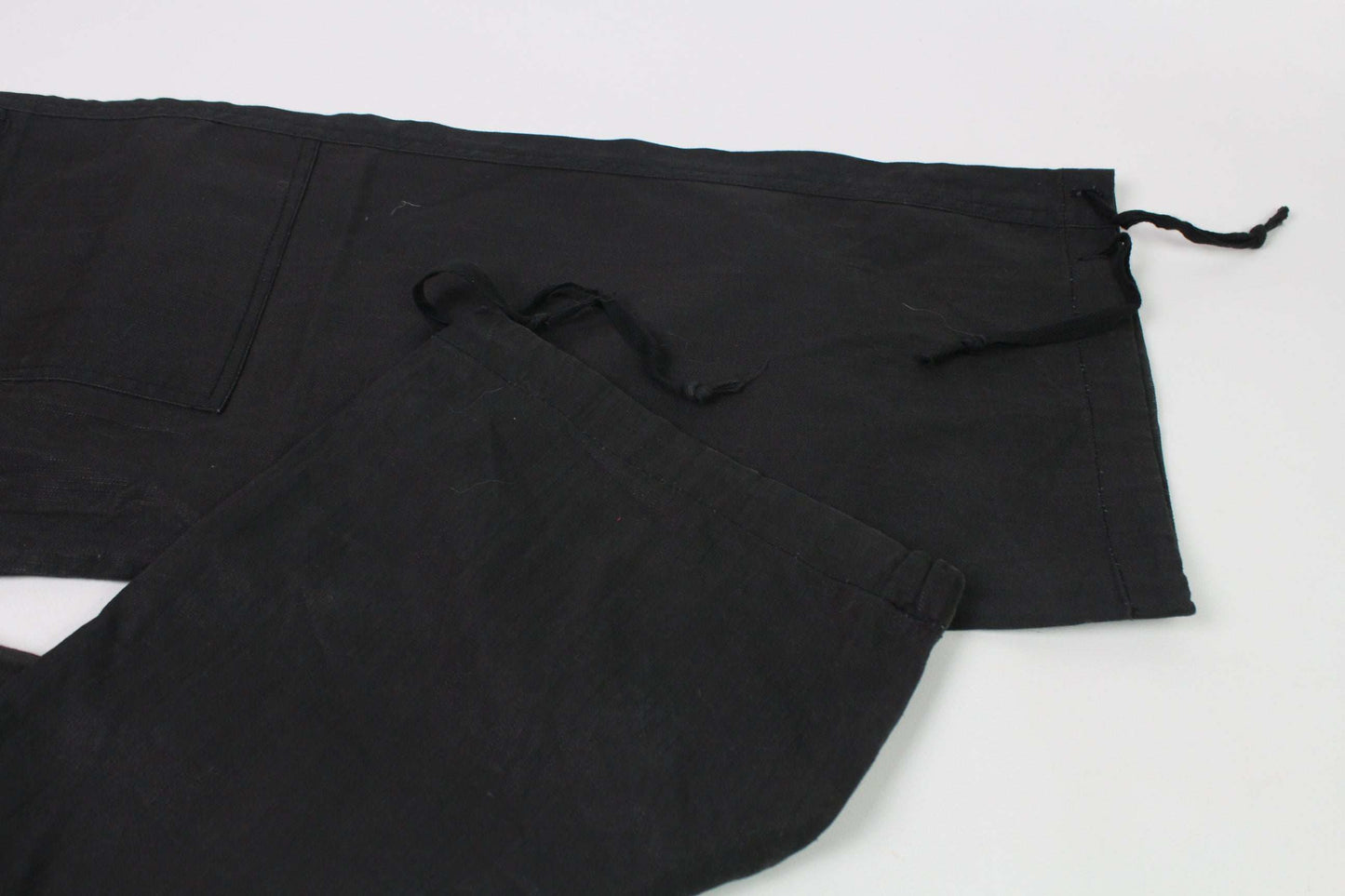 FUGA Pants Black, size 32, baggy fit, black cotton material, waxed finish.