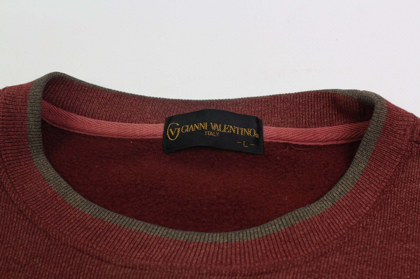 VALENTINO red sweater with label detail, size M.