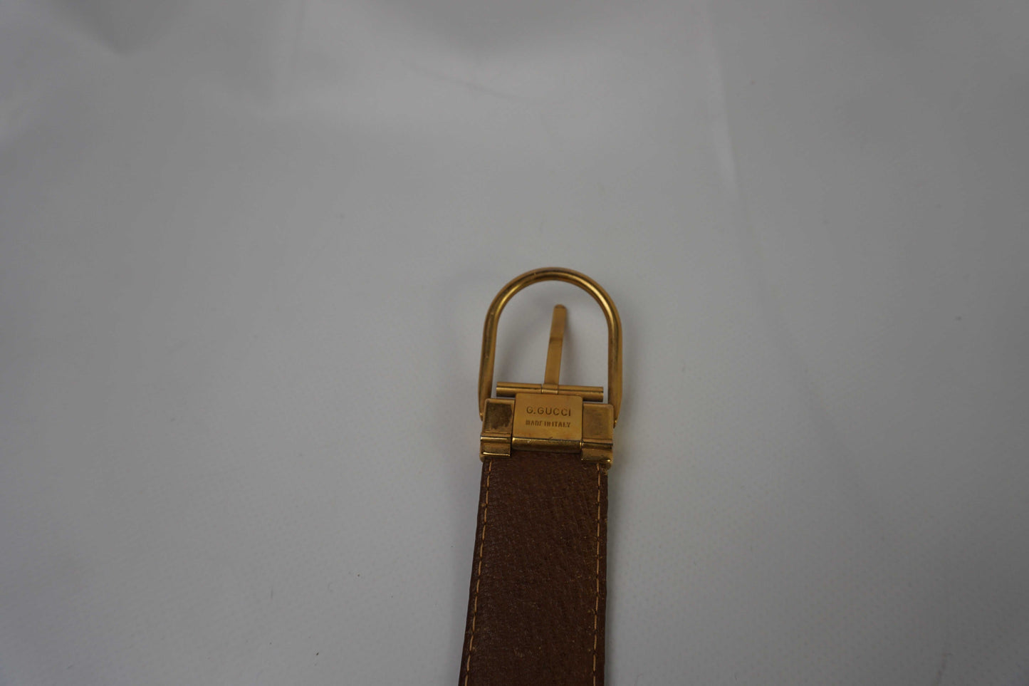 GUCCI cotton belt with gold buckle, red and green color, 104cm, condition 7/10.