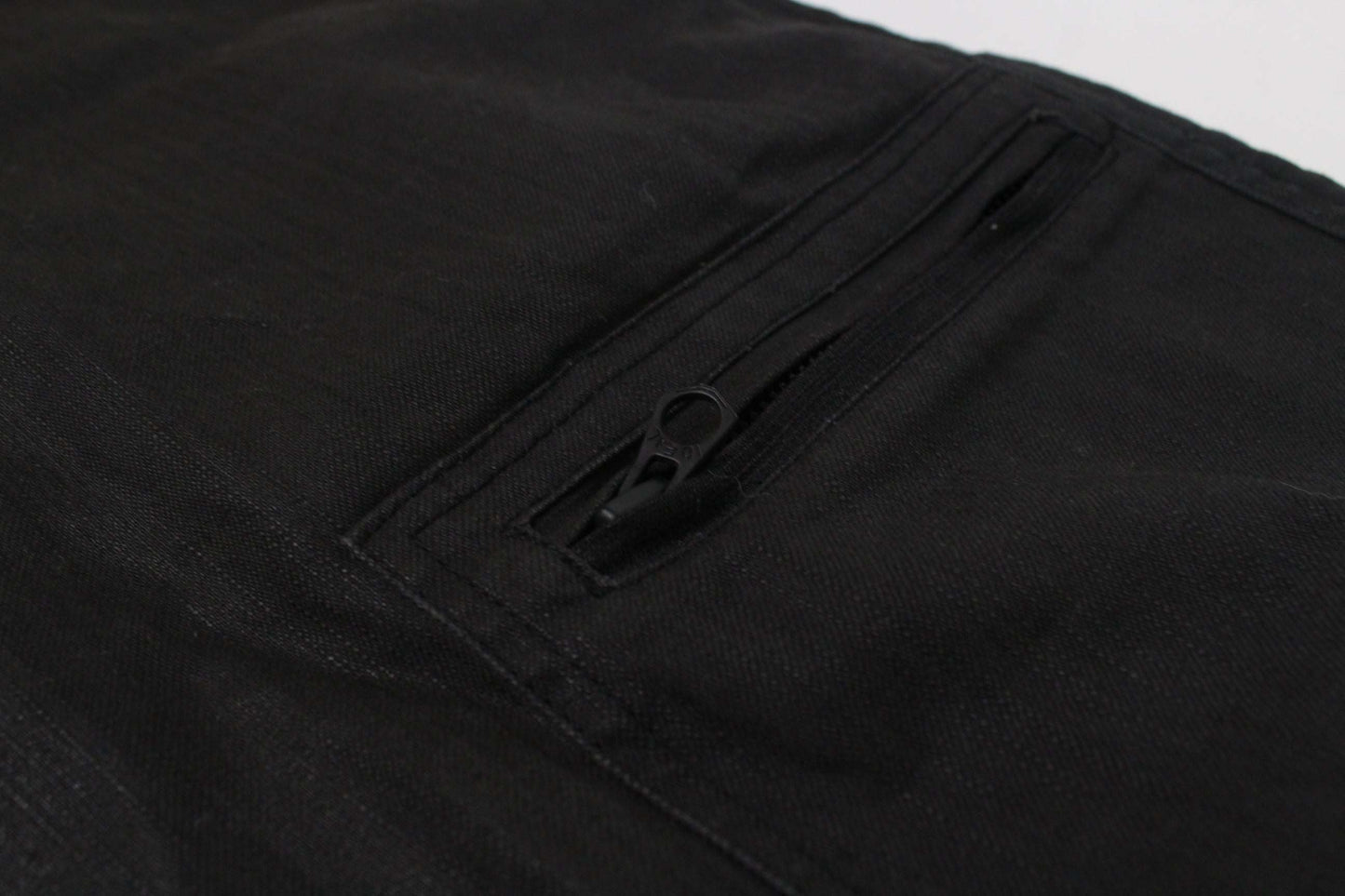 FUGA Pants Black, baggy fit, size 32, black cotton, waxed finish, 8/10 condition.