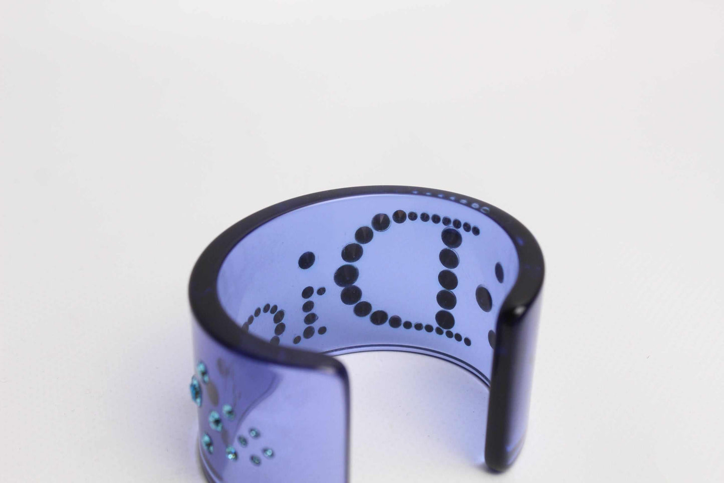 CHRISTIAN DIOR Resin Stud Logo Cuff Bracelet Blue | LAYZSSHOP | Dior Vintage