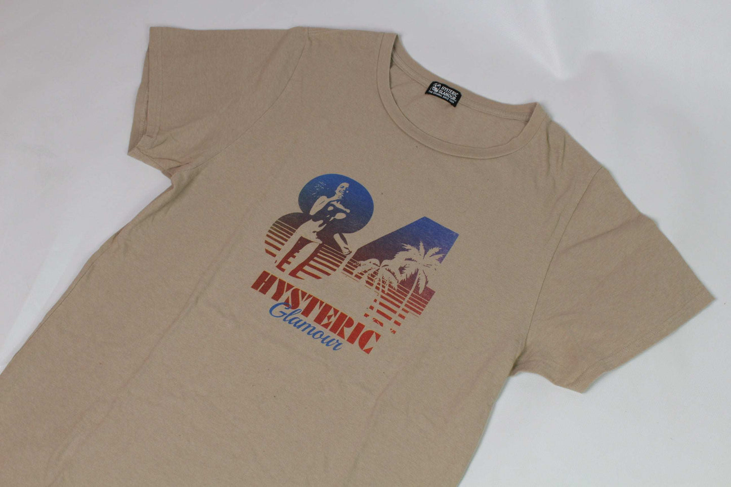 Beige HYSTERIC GLAMOUR T-Shirt 84, size M, 100% cotton, condition 8/10.