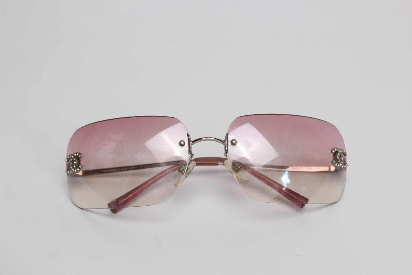 CHANEL pink sunglasses with gradient lenses and 7/10 condition.