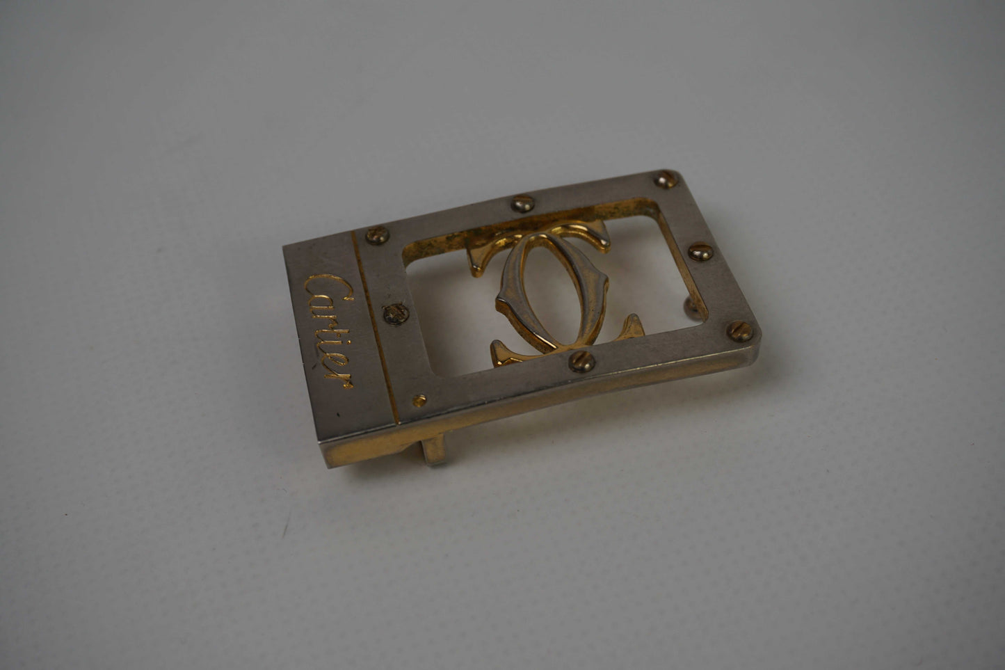 Gold and silver Cartier belt buckle, condition 7/10.