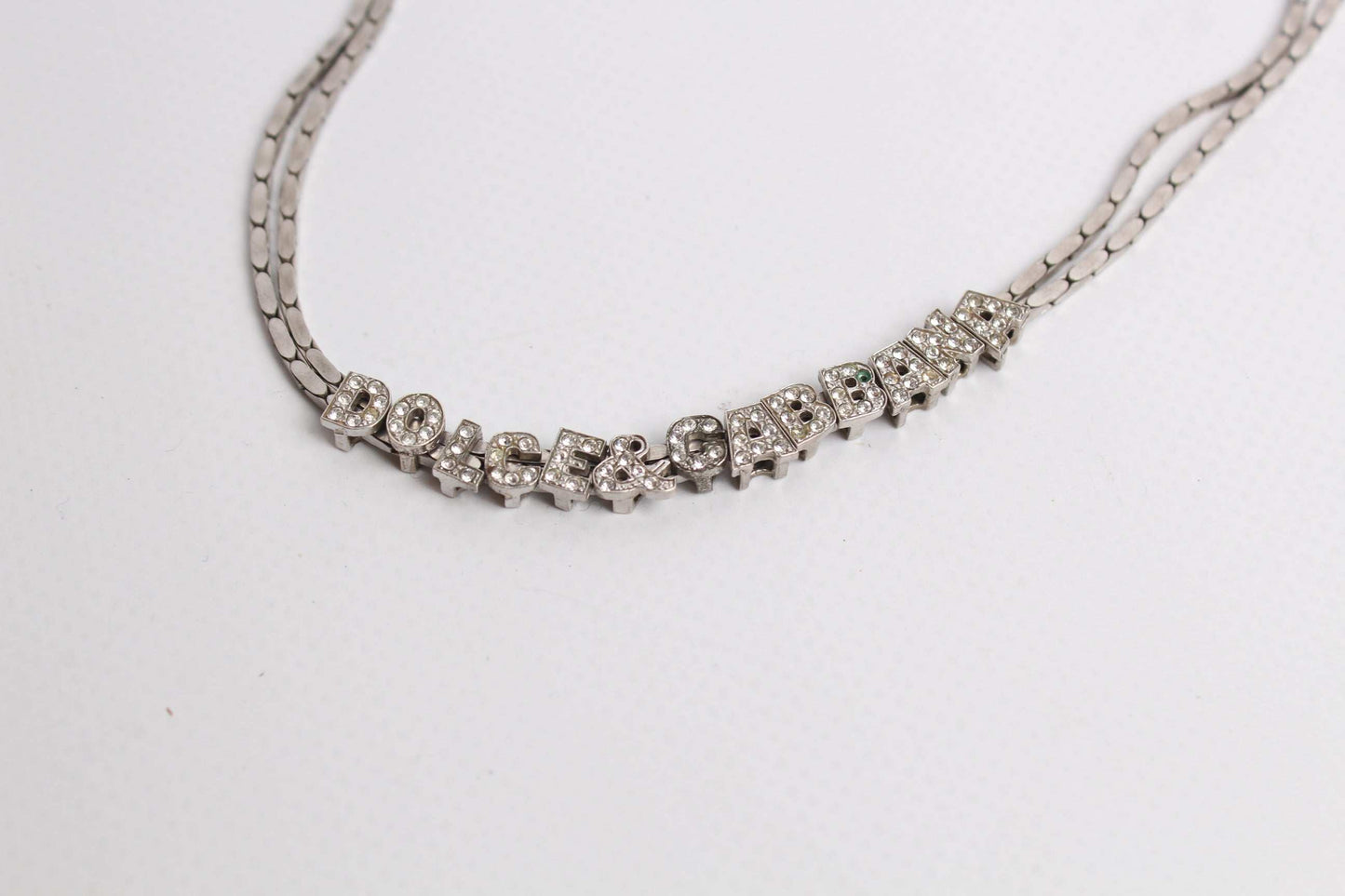DOLCE & GABBANA silver necklace S925 with logo design.