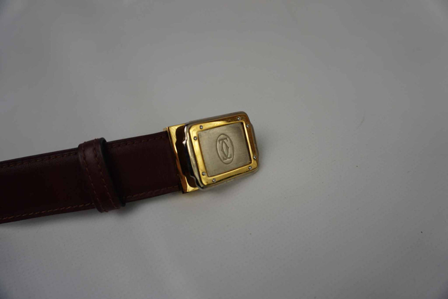 CARTIER Bordeaux Leather Belt | LAYZSSHOP | Cartier Vintage