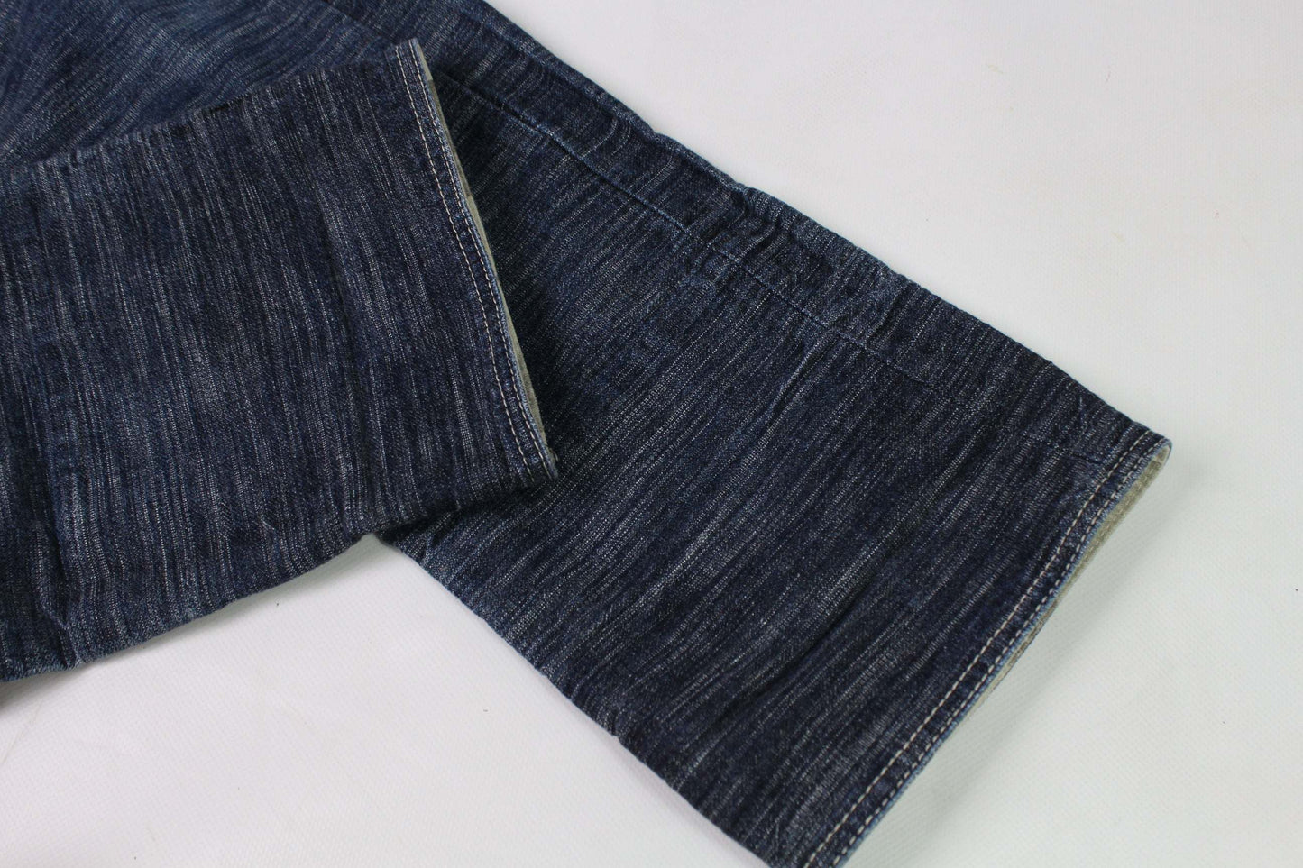 WILO KHAKIS Denim jeans, blue and beige color, straight fit, 100% cotton.