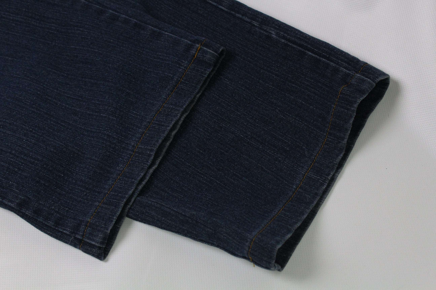 LAFOELE Embroidery Denim jeans in blue, baggy fit, size 3L, cotton blend.