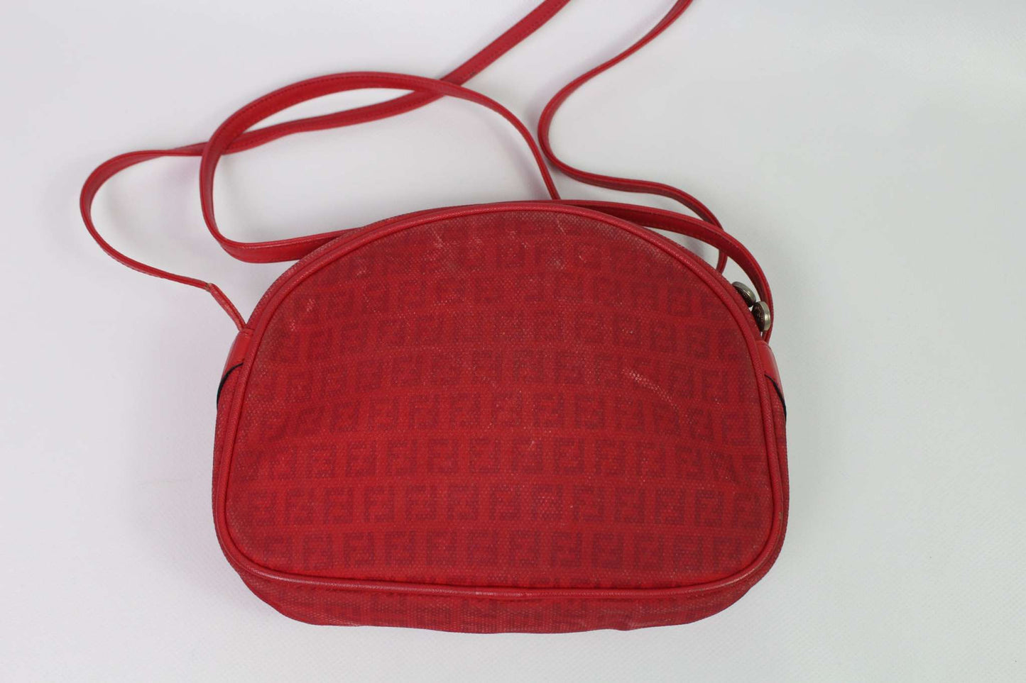 FENDI Monogram Bag Red, canvas material, 7/10 condition.