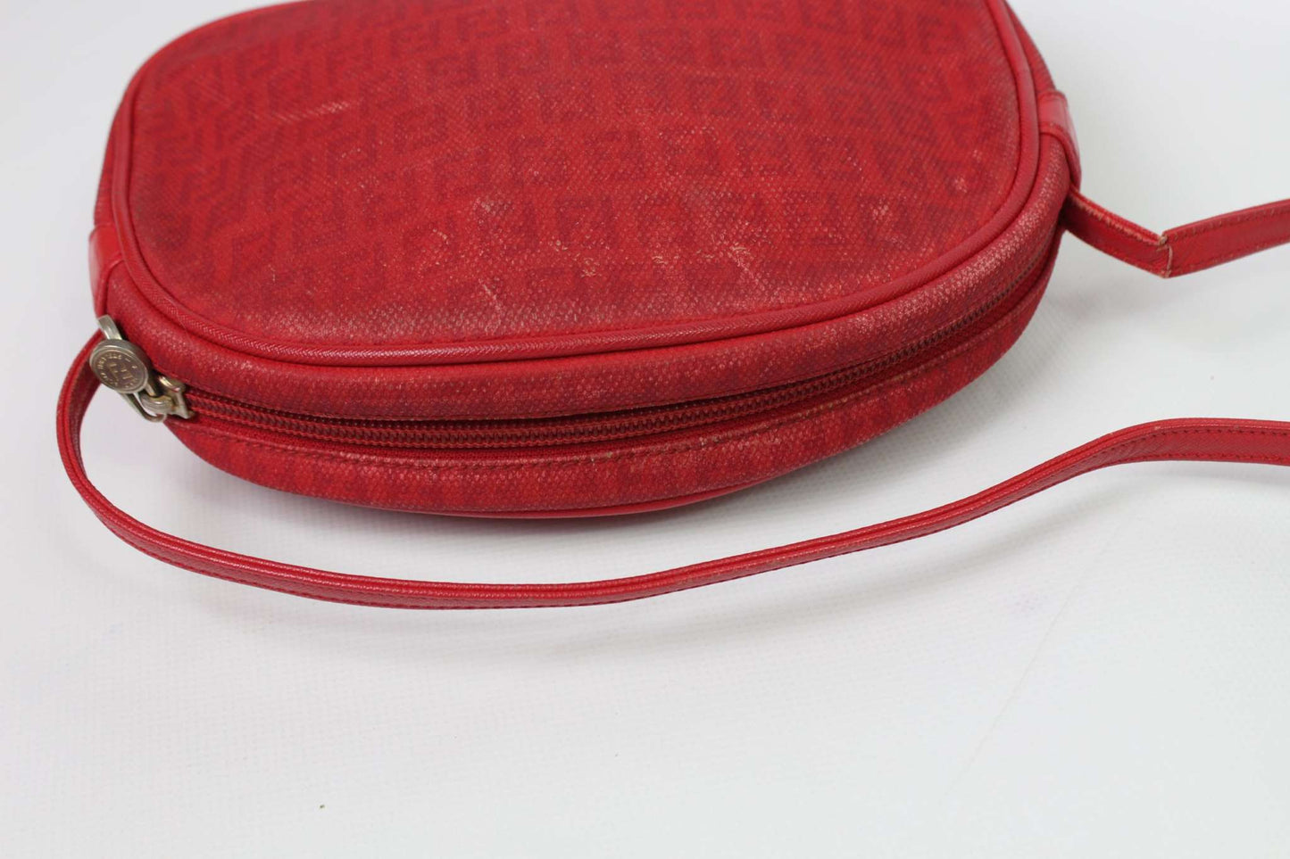 FENDI Monogram Bag Red, canvas material, 7/10 condition.