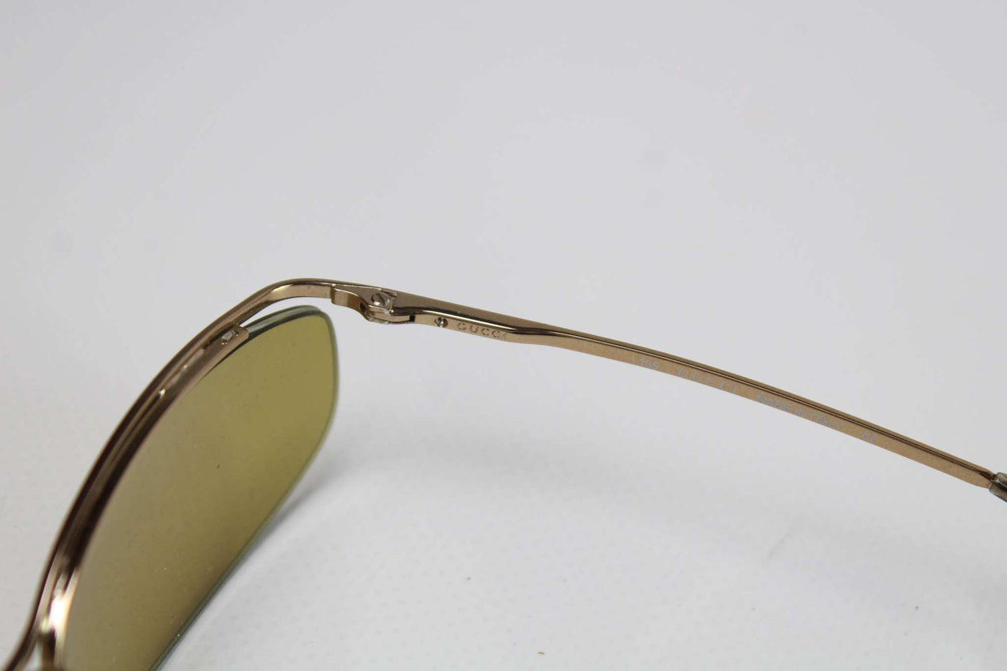 Yellow Gucci shades with gold frame, onesize, condition 8-9/10.