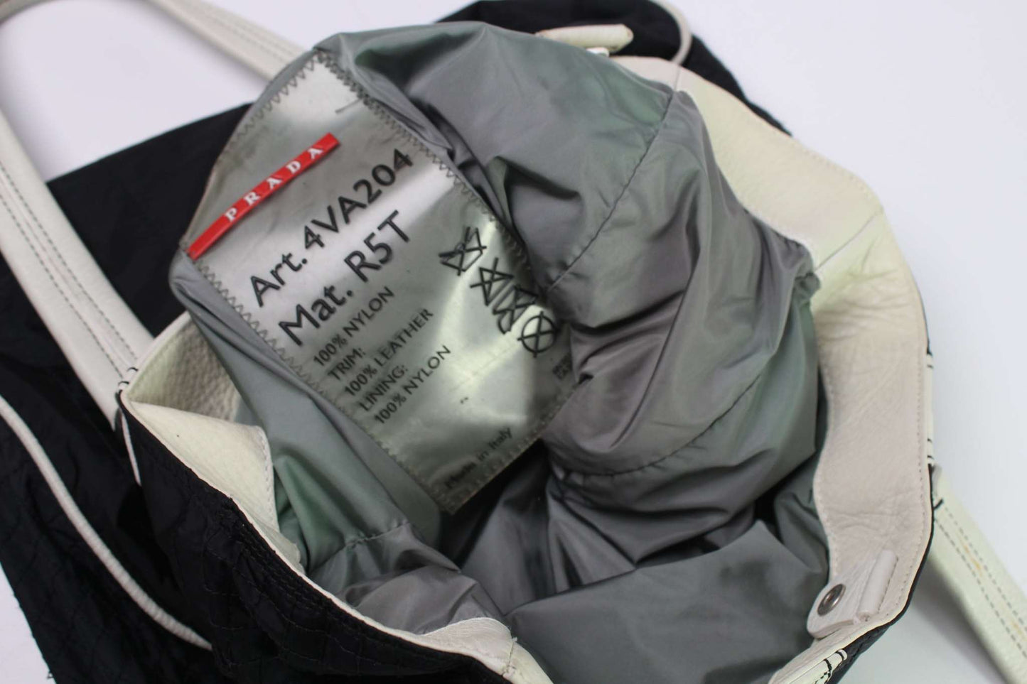 PRADA Sports Shopper Darkblue, nylon material, interior label shown.