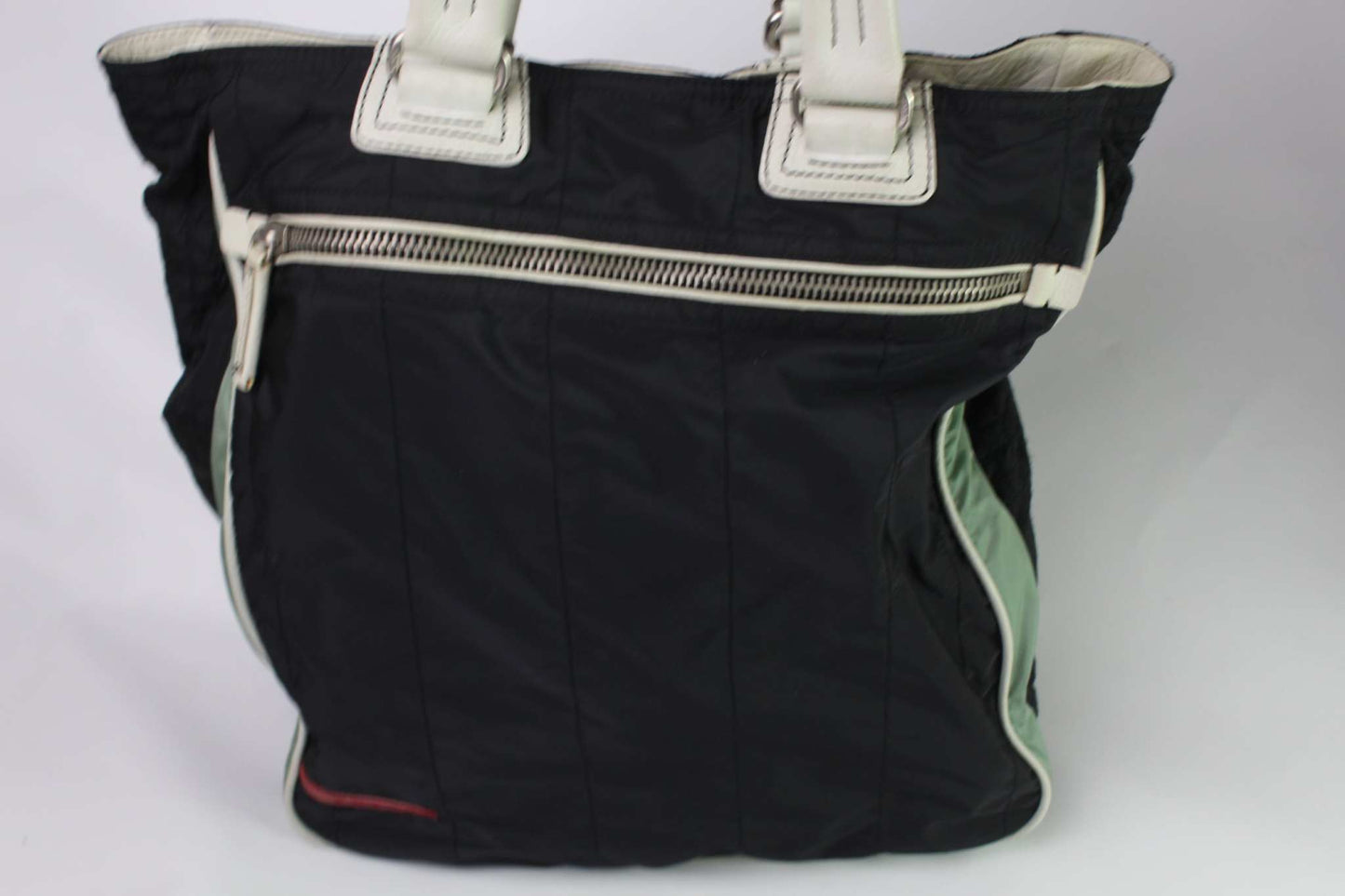 PRADA Sports Shopper Darkblue nylon bag with white handle, condition 8/10.