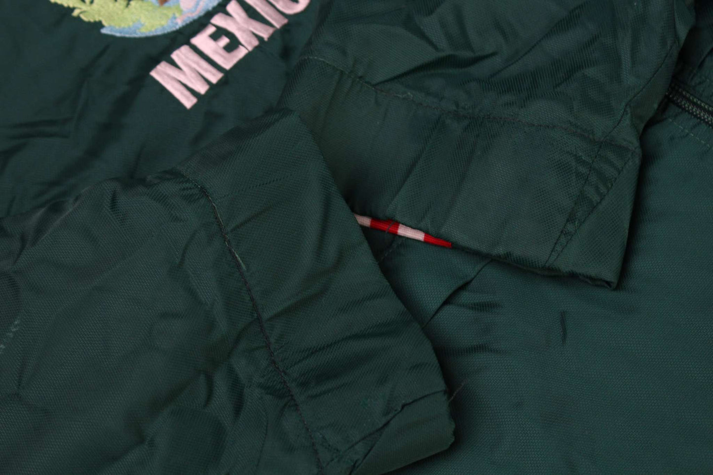 ADIDAS Mexico Track-Jacket in green polyester with "Mexico" text, size L, condition 8/10.
