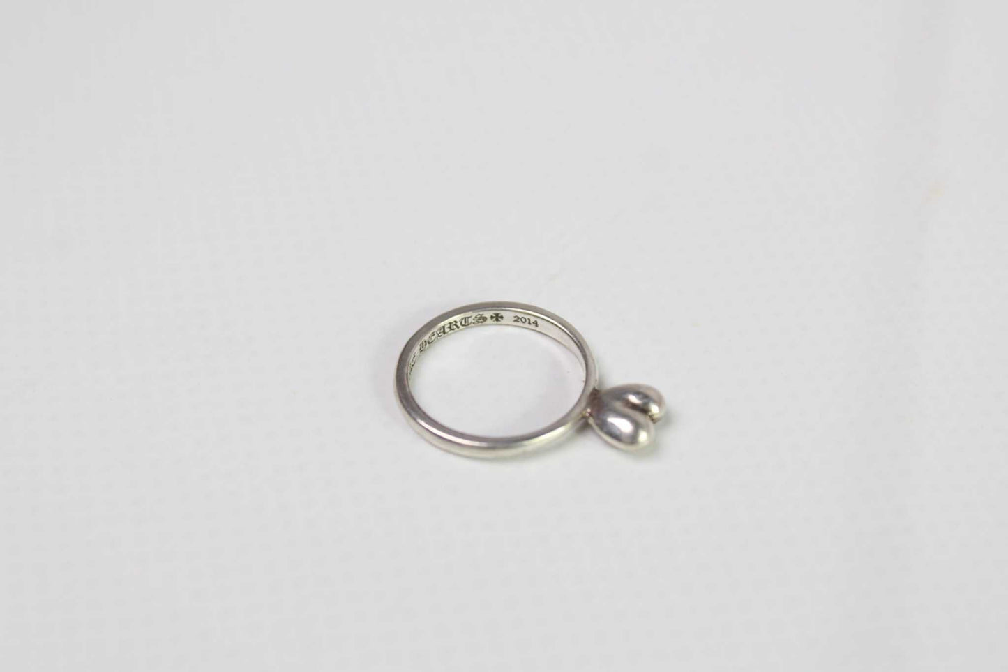Chrome Hearts 925S silver heart ring in excellent condition with minor flaws.