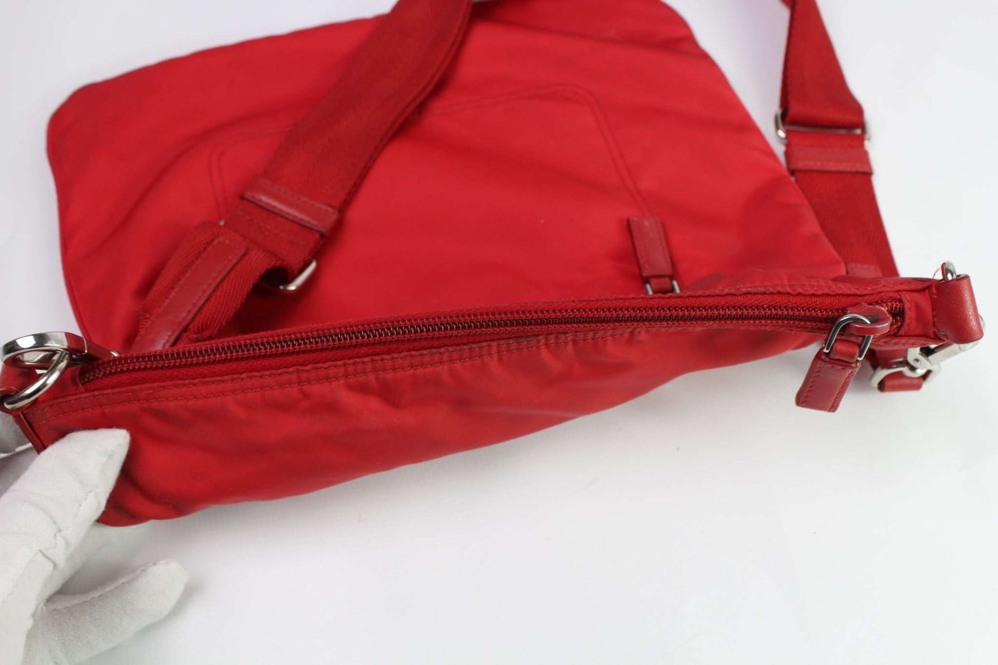 PRADA red nylon slingbag with zipper