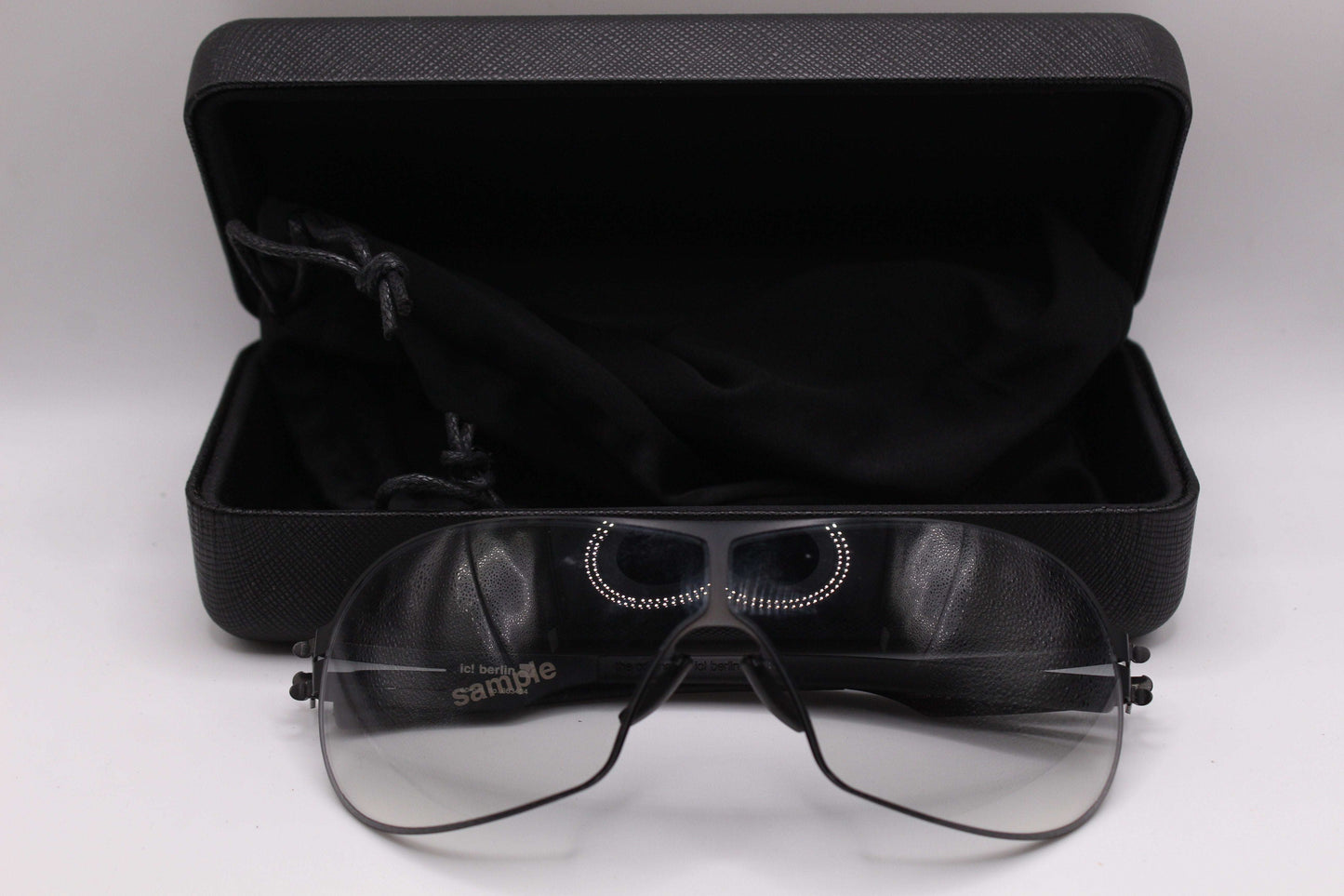 IC! berlin Shades "model ronja" in black with case and cleaning cloth.