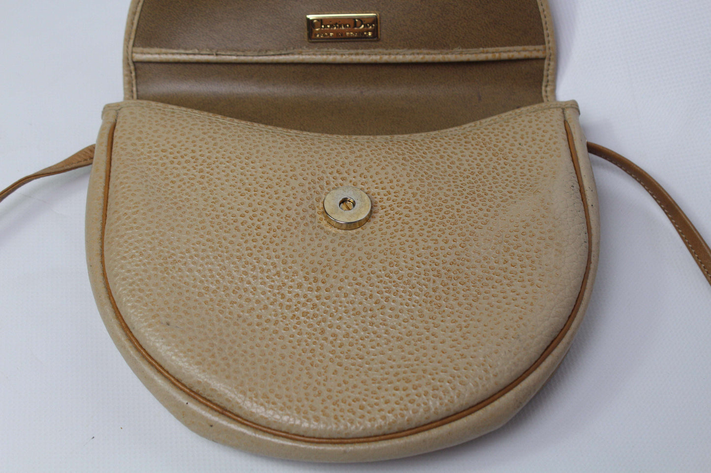 DIOR Sidebag Beige leather, 15x15 cm, condition 8/10.