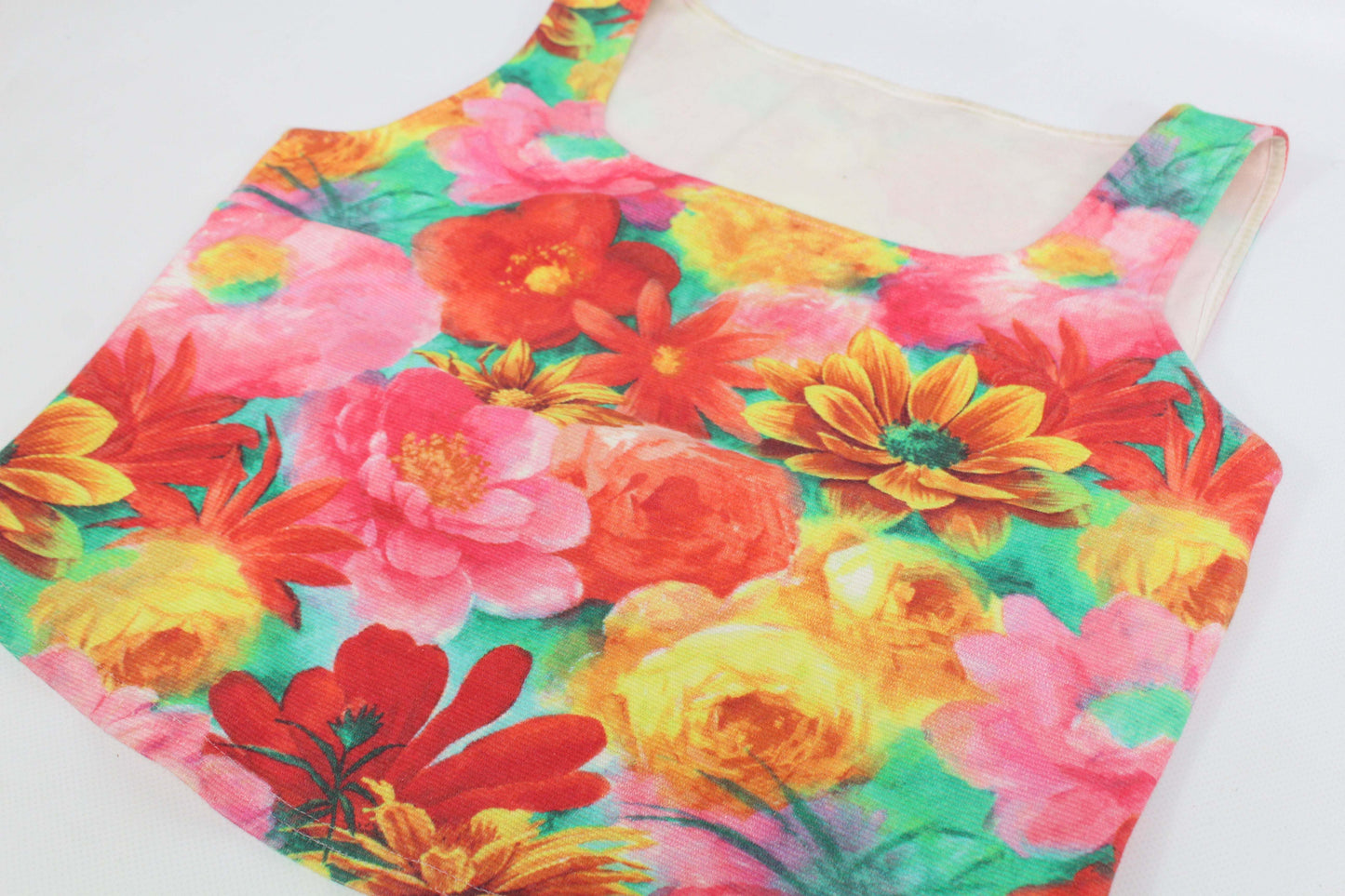 DIOR Flower Top in colorful floral print, size S, normal fit, 7-8/10 condition.