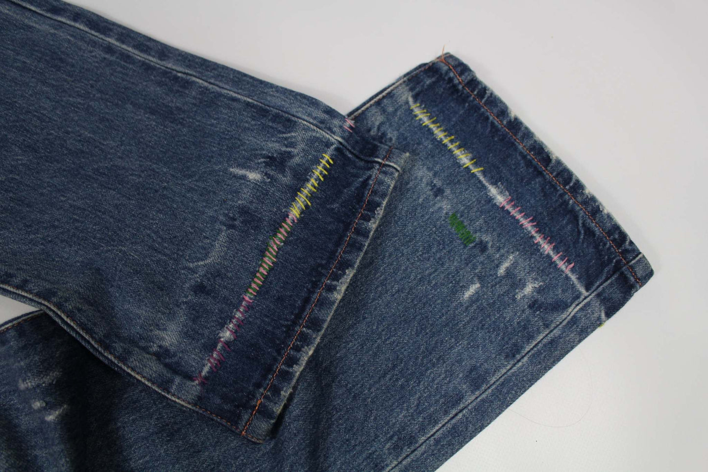 TSUMORI CHISATO Distressed Denim Jeans Coloured StitchingTSUMORI CHISATO Distressed Denim Jeans Coloured Stitching | LAYZSSHOP | TSUMORI CHISATO
