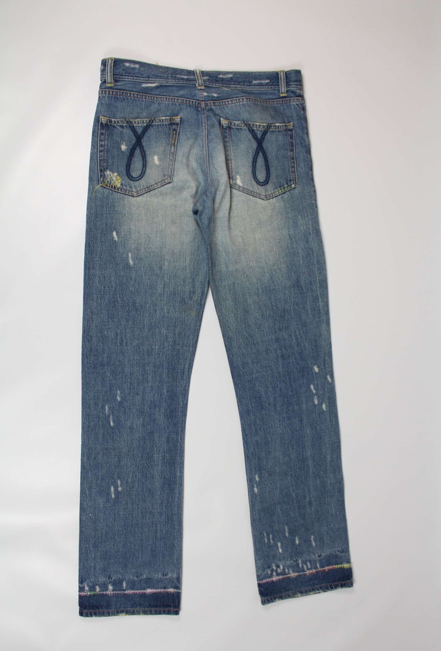 TSUMORI CHISATO Distressed Denim Jeans Coloured StitchingTSUMORI CHISATO Distressed Denim Jeans Coloured Stitching | LAYZSSHOP | TSUMORI CHISATO