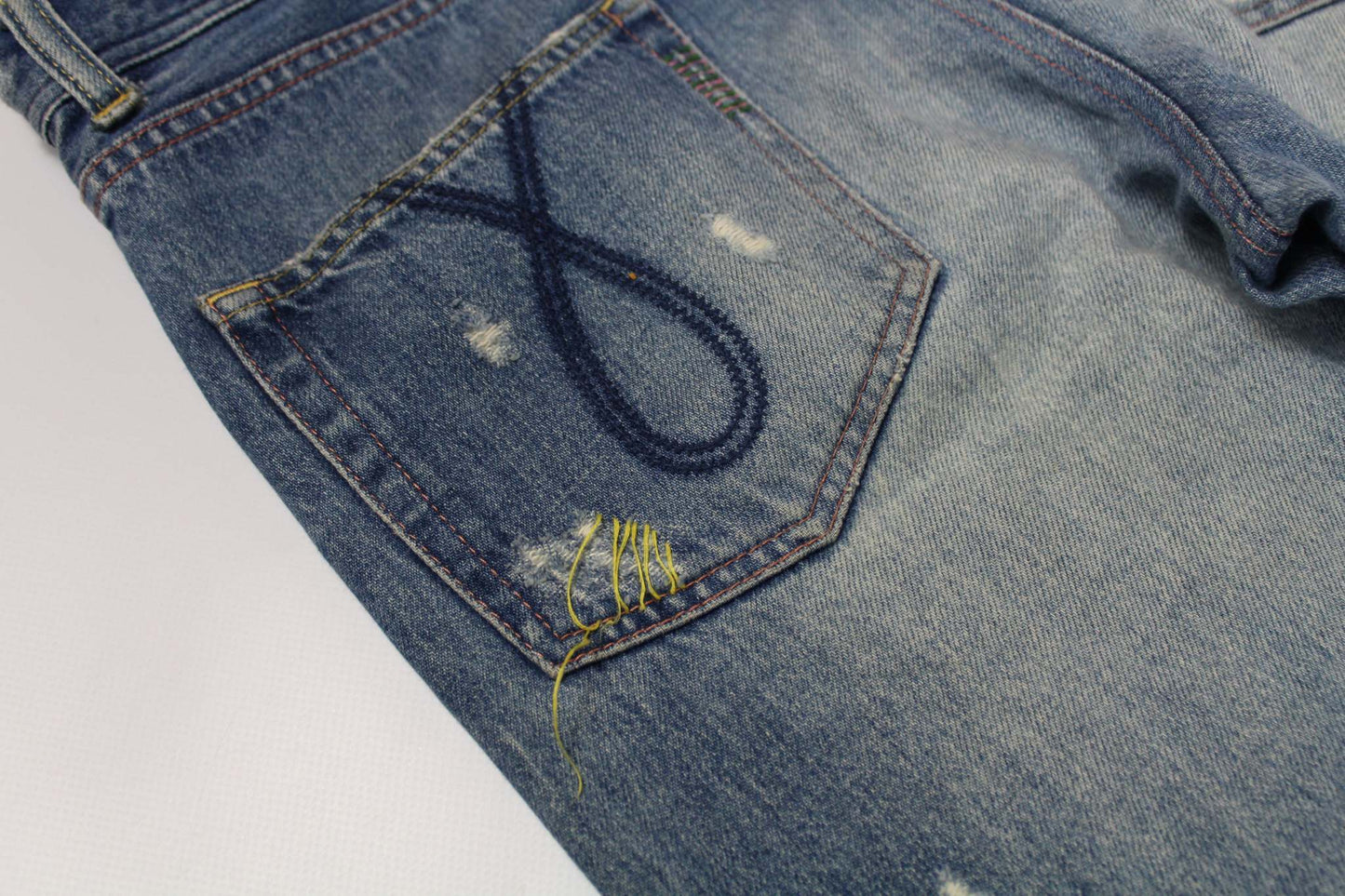 TSUMORI CHISATO Distressed Denim Jeans Coloured StitchingTSUMORI CHISATO Distressed Denim Jeans Coloured Stitching | LAYZSSHOP | TSUMORI CHISATO