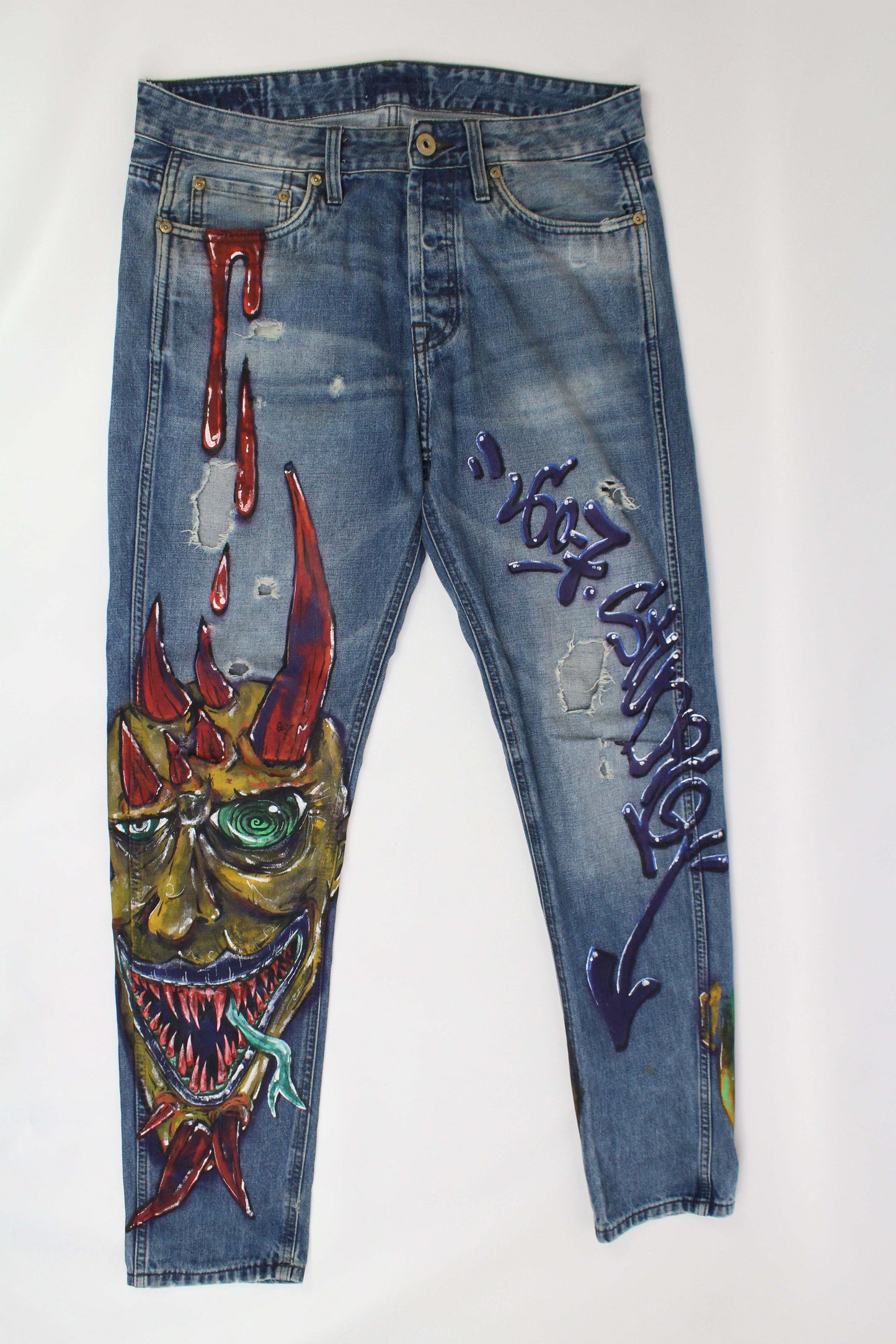 Denim Hand Painted Custom - Hose