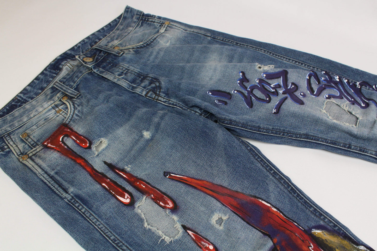 Denim Hand Painted Custom - Hose