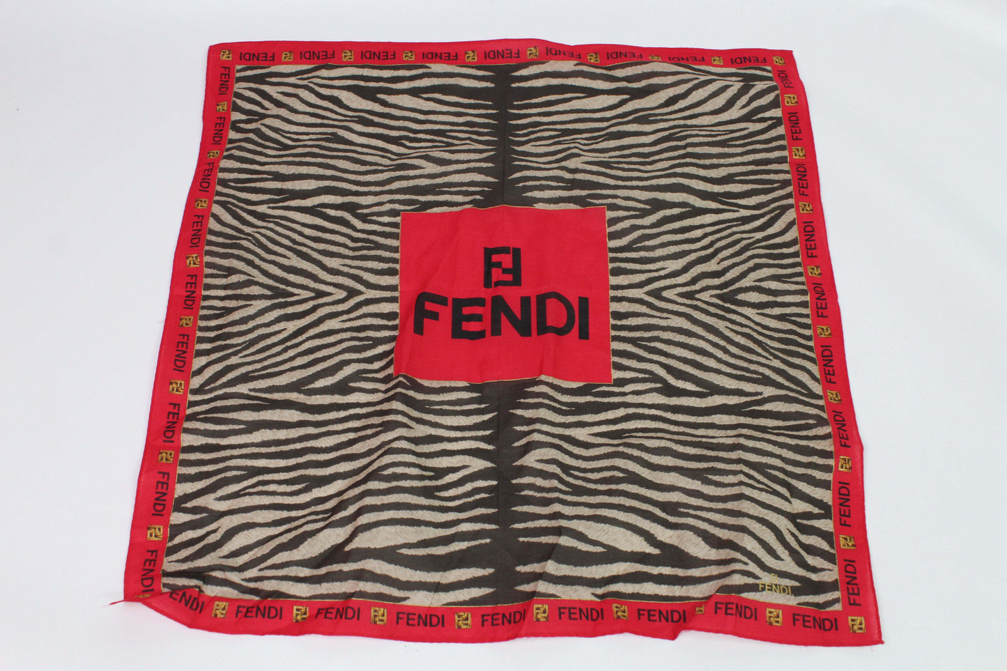FENDI Scarf Brown Monogram | LAYZSSHOP | Fendi Vintage
