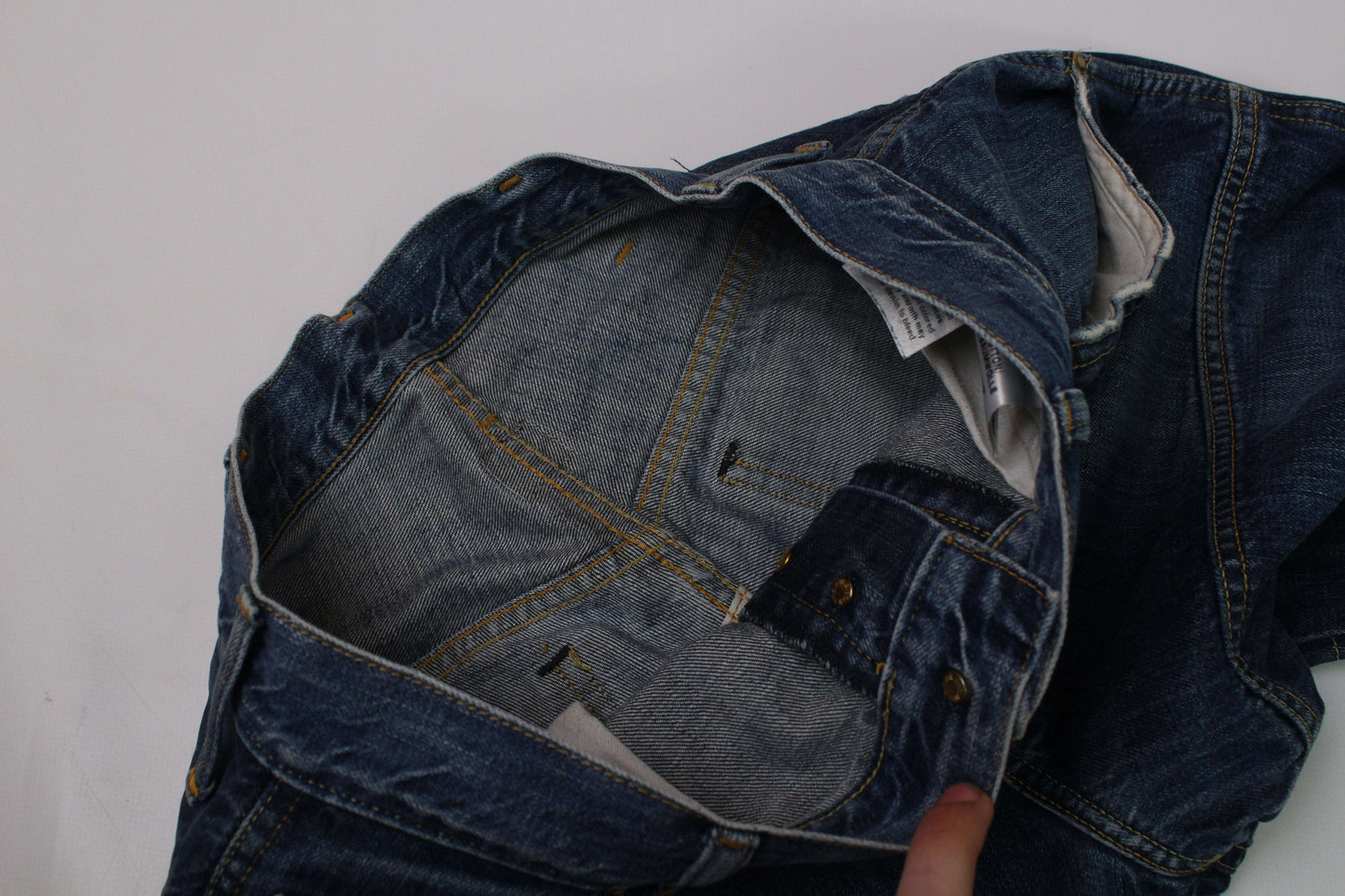 Custom Painted Jeans 1/1 G-Star, size 32x32, blue cotton, straight fit.