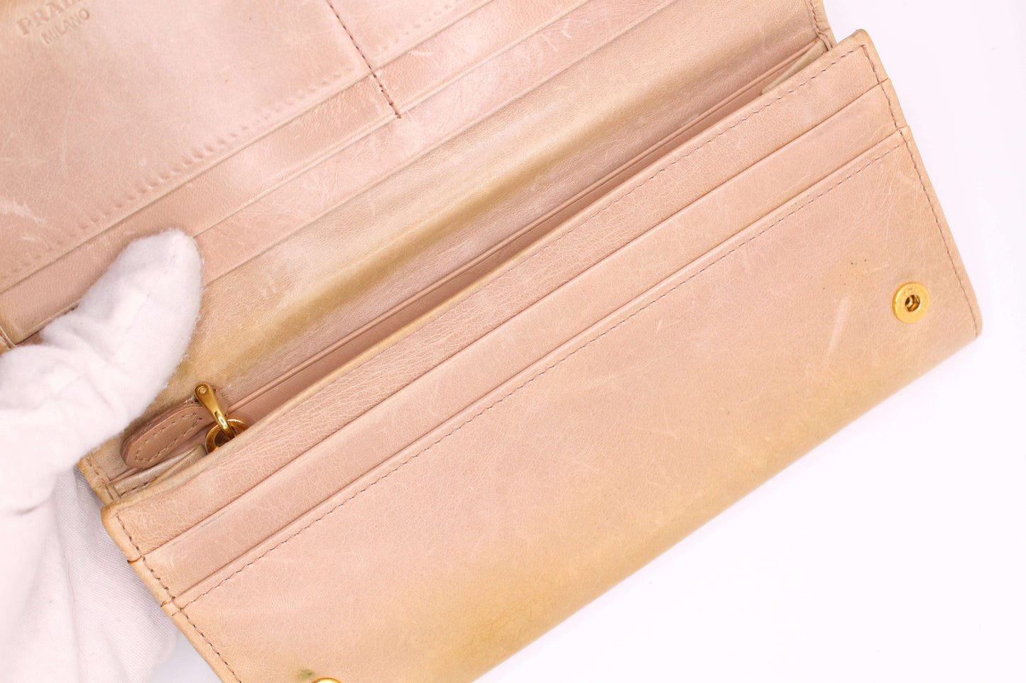 PRADA Longwallet Beige - Portmonee