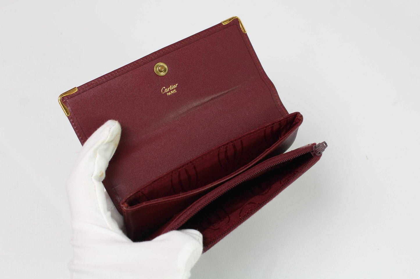 CARTIER Leather Longwallet Bordeaux | LAYZSSHOP | Cartier Vintage