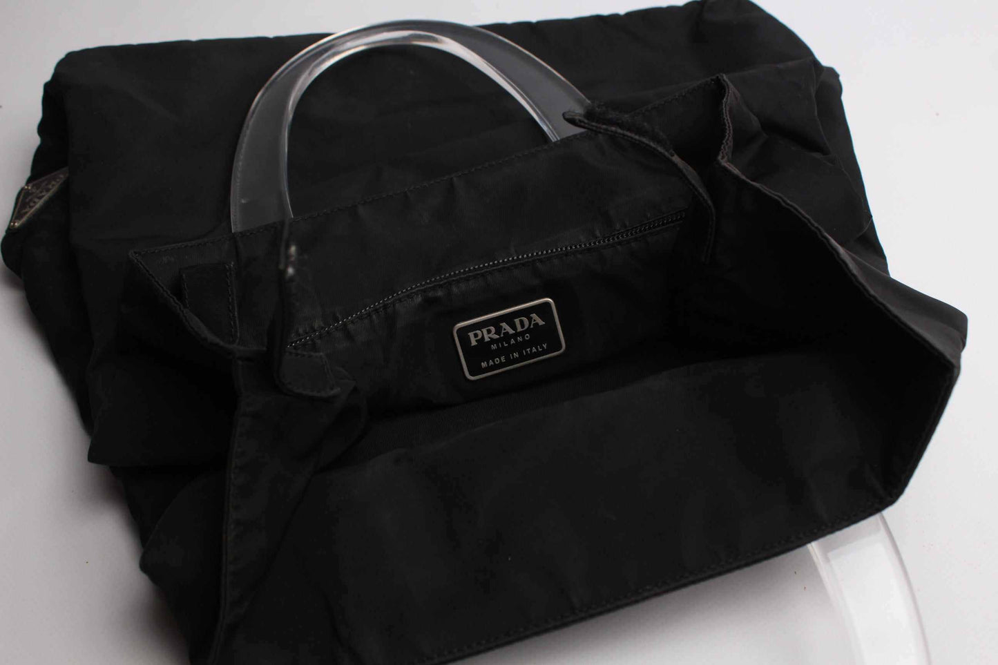 PRADA Black Shopper Plastic | LAYZSSHOP | Prada Vintage