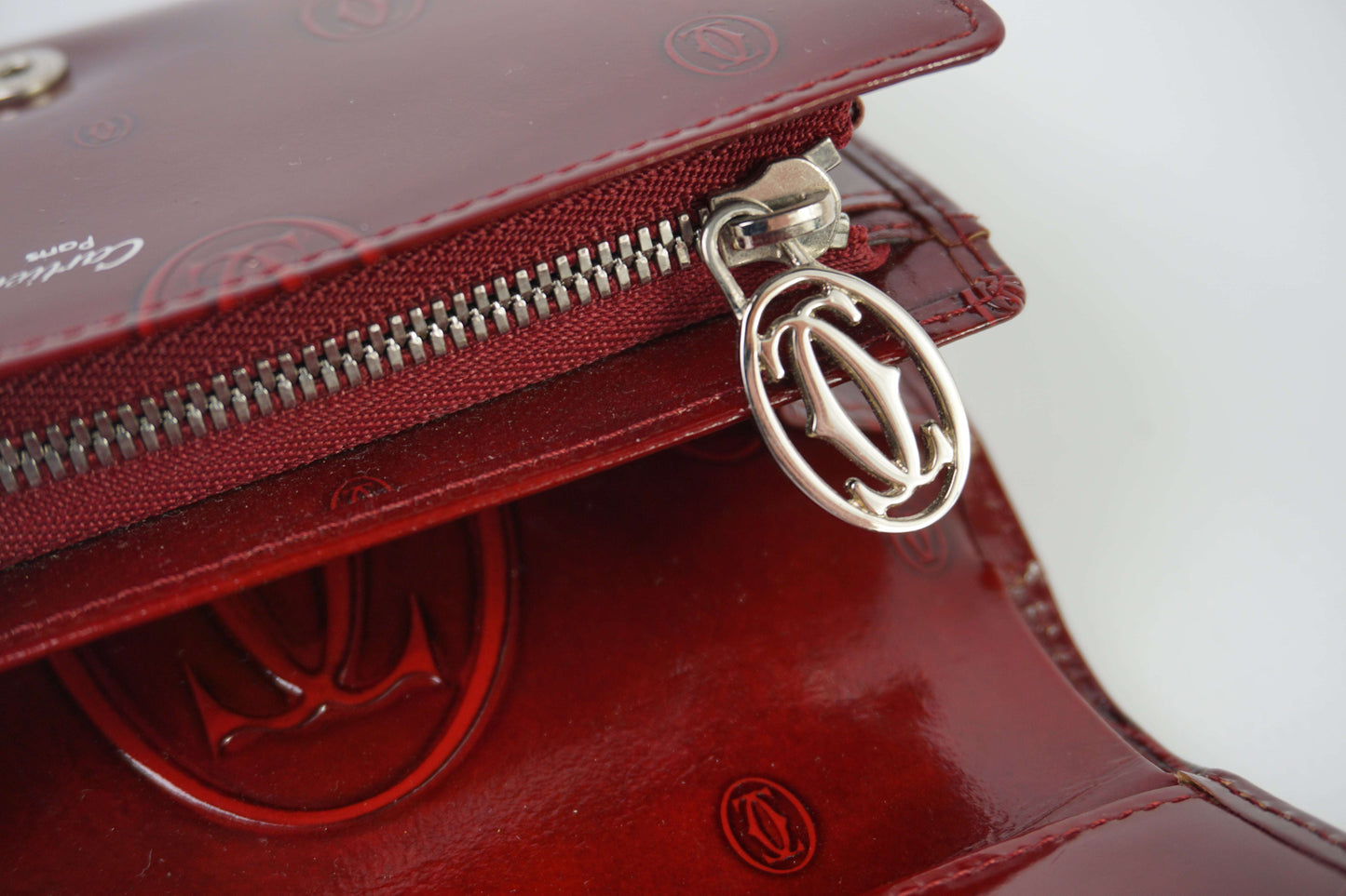 CARTIER Leather Longwallet Bordeaux | LAYZSSHOP | Cartier Vintage