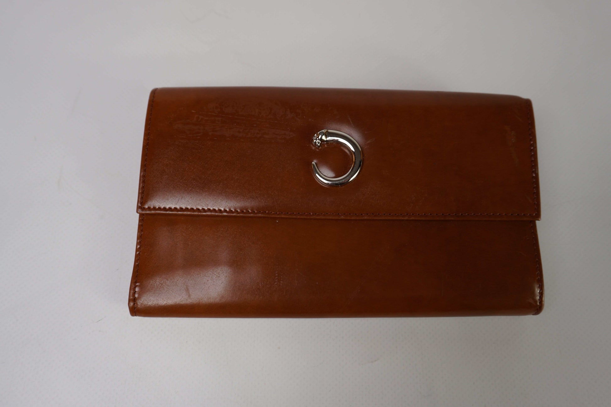 Cartier Leather Longwallet Brown | LAYZSSHOP | Salvatore Ferragamo Vintage