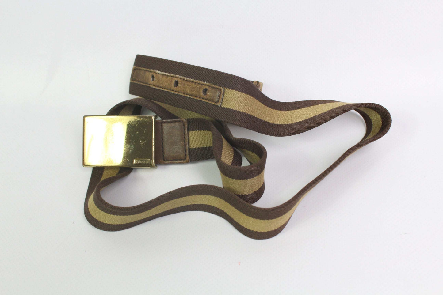 GUCCI Brown Fabric Belt | LAYZSSHOP | Gucci Vintage