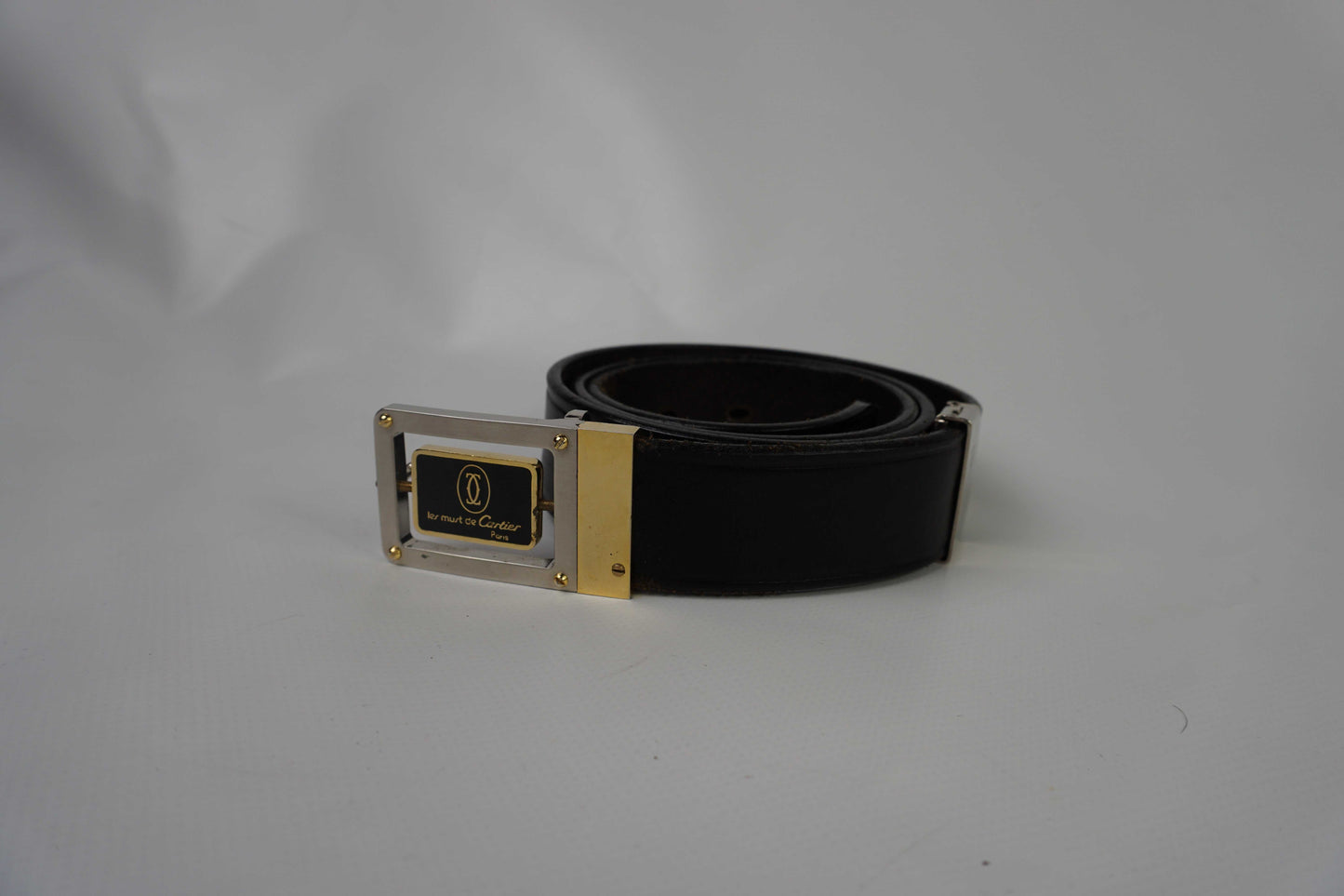 CARTIER Black Leather Belt | LAYZSSHOP | Cartier Vintage