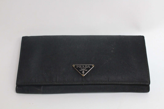 PRADA Longwallet Black, 21x10cm, Canvas, Schwarz, Condition 8/10.