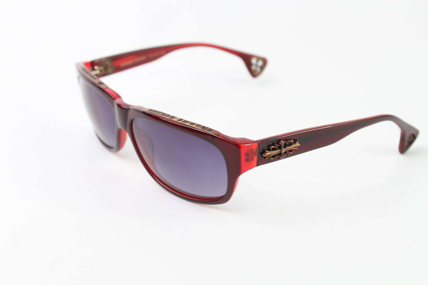 Dark red CHROME HEARTS Shades with decorative accents, condition 9/10.