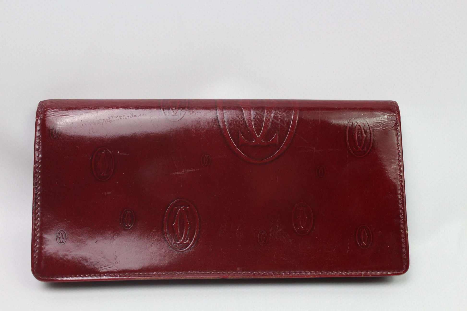 CARTIER Leather Longwallet Bordeaux | LAYZSSHOP | Cartier Vintage