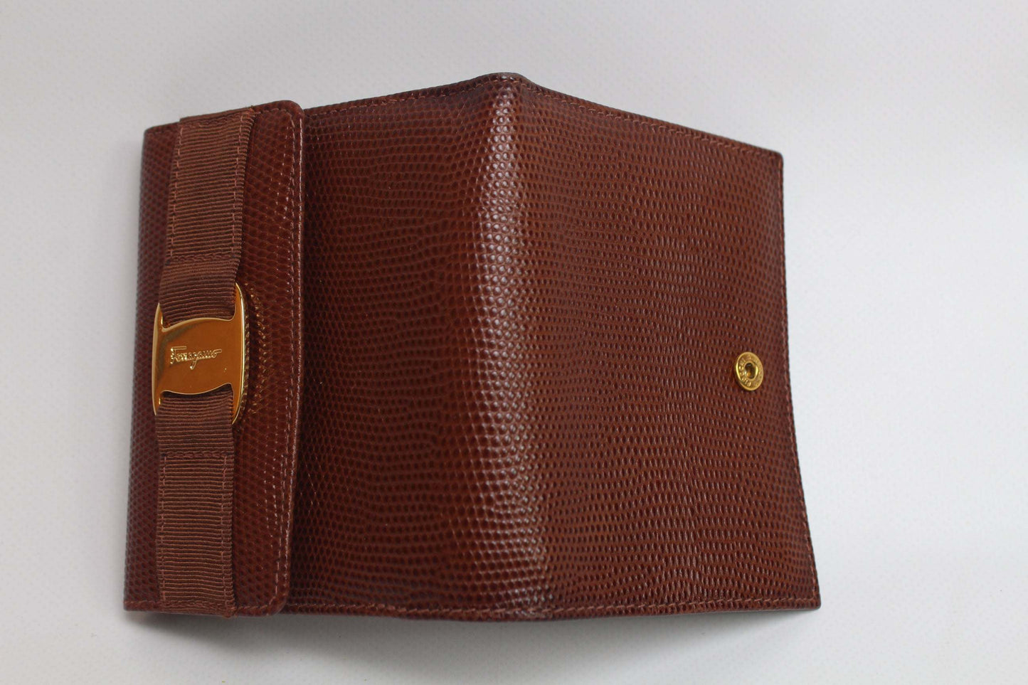 SALVATORE FERRAGAMO Leather Portemonnaie Brown | LAYZSSHOP | Salvatore Ferragamo Vintage