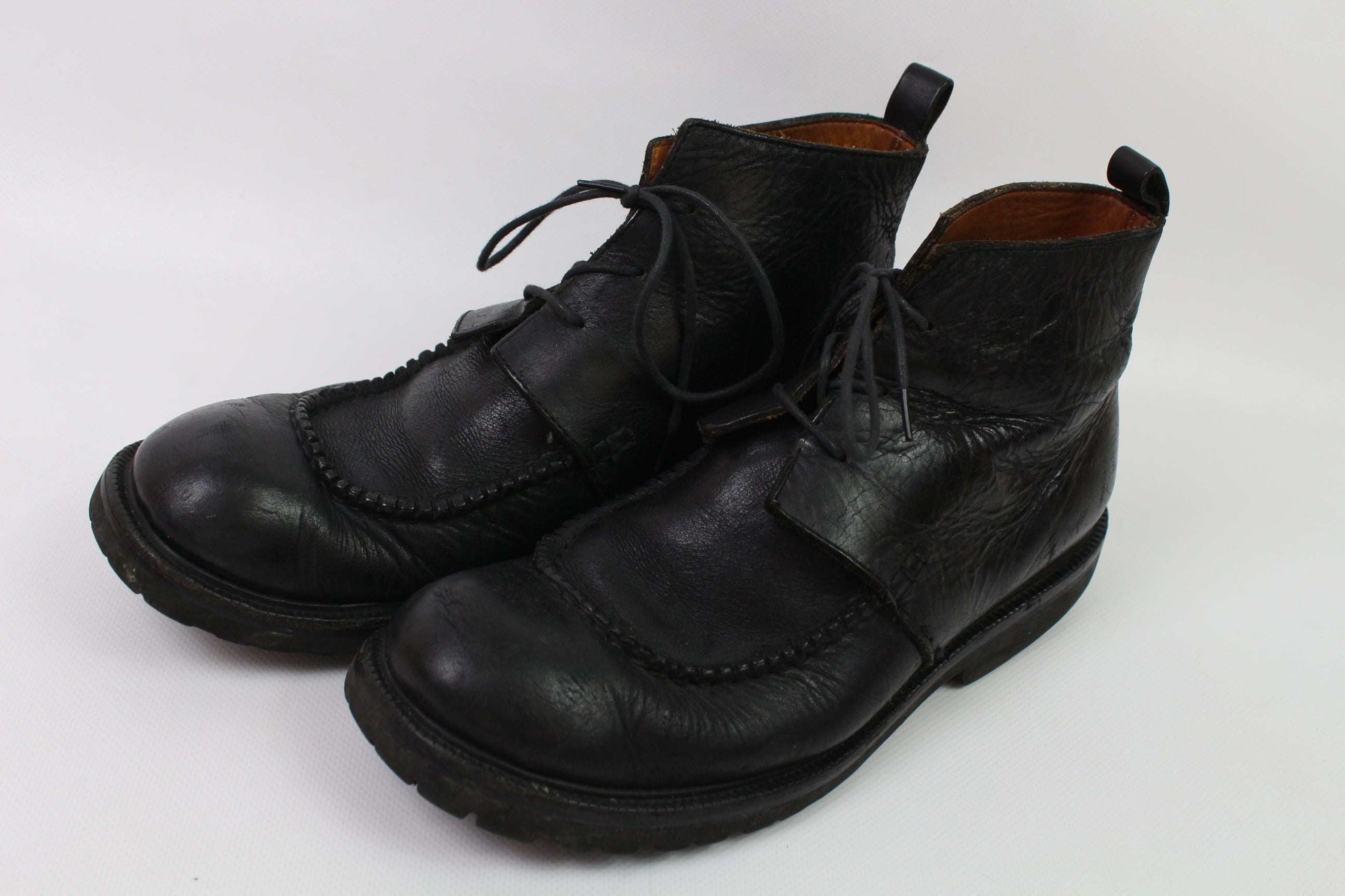 ISSEY MYIAKE Leather Boots Black 90s | LAYZSSHOP | Issey miyake Vintage