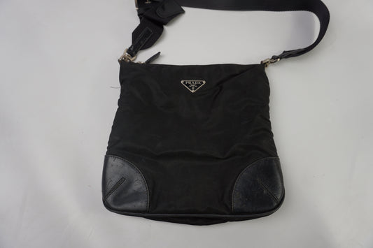 PRADA Slingbag Black with Leather | LAYZSSHOP | Prada Vintage
