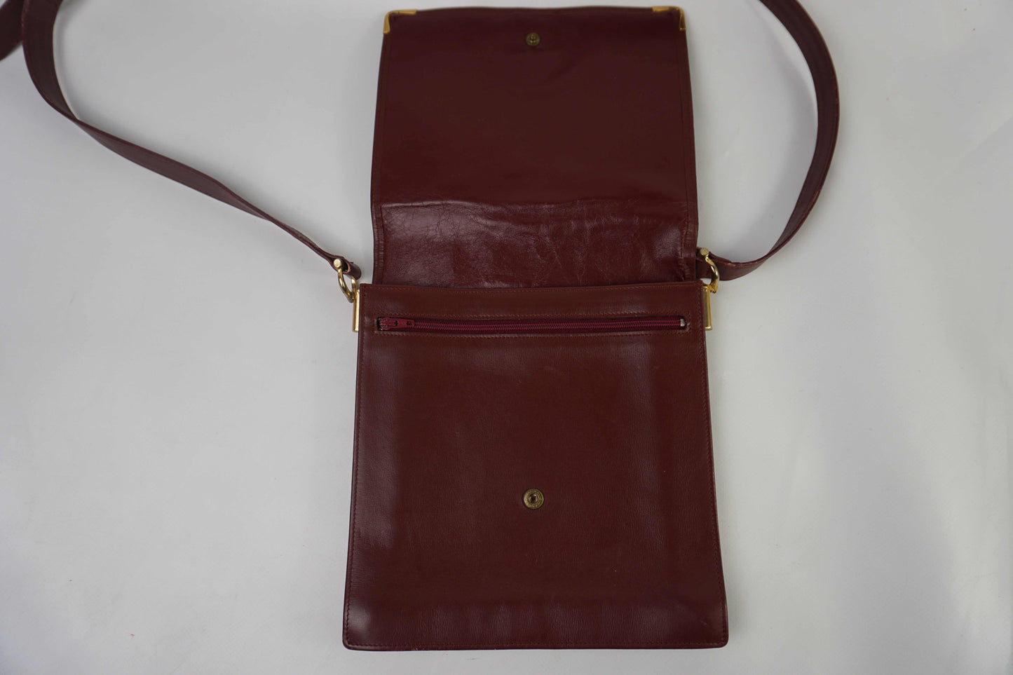 CARTIER Leather Sidebag Bordeaux | LAYZSSHOP | Cartier Vintage